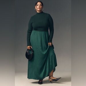 Anthropologie Green Maxi Dress